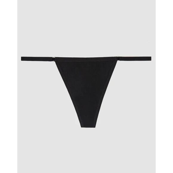 On Gossamer Women's Mesh String Thong, Black, Size M/L 0440 - Picture 2 of 2